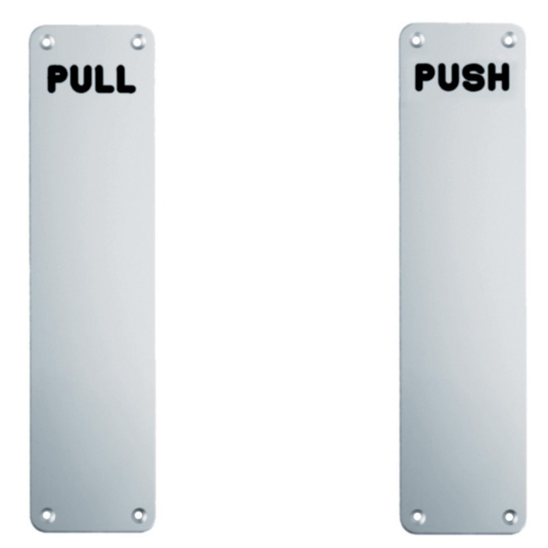 Pull Finger Plate - 350mm x 75mm Bright Satin Stainless Steel