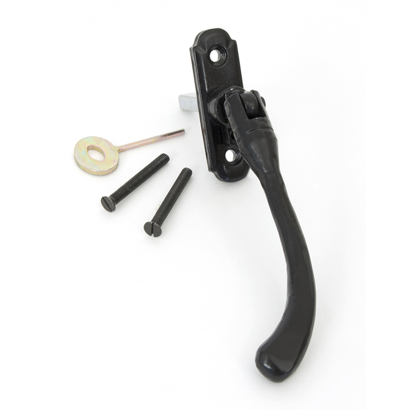 Pear Drop Espagnolette Handle - Left Hand Black