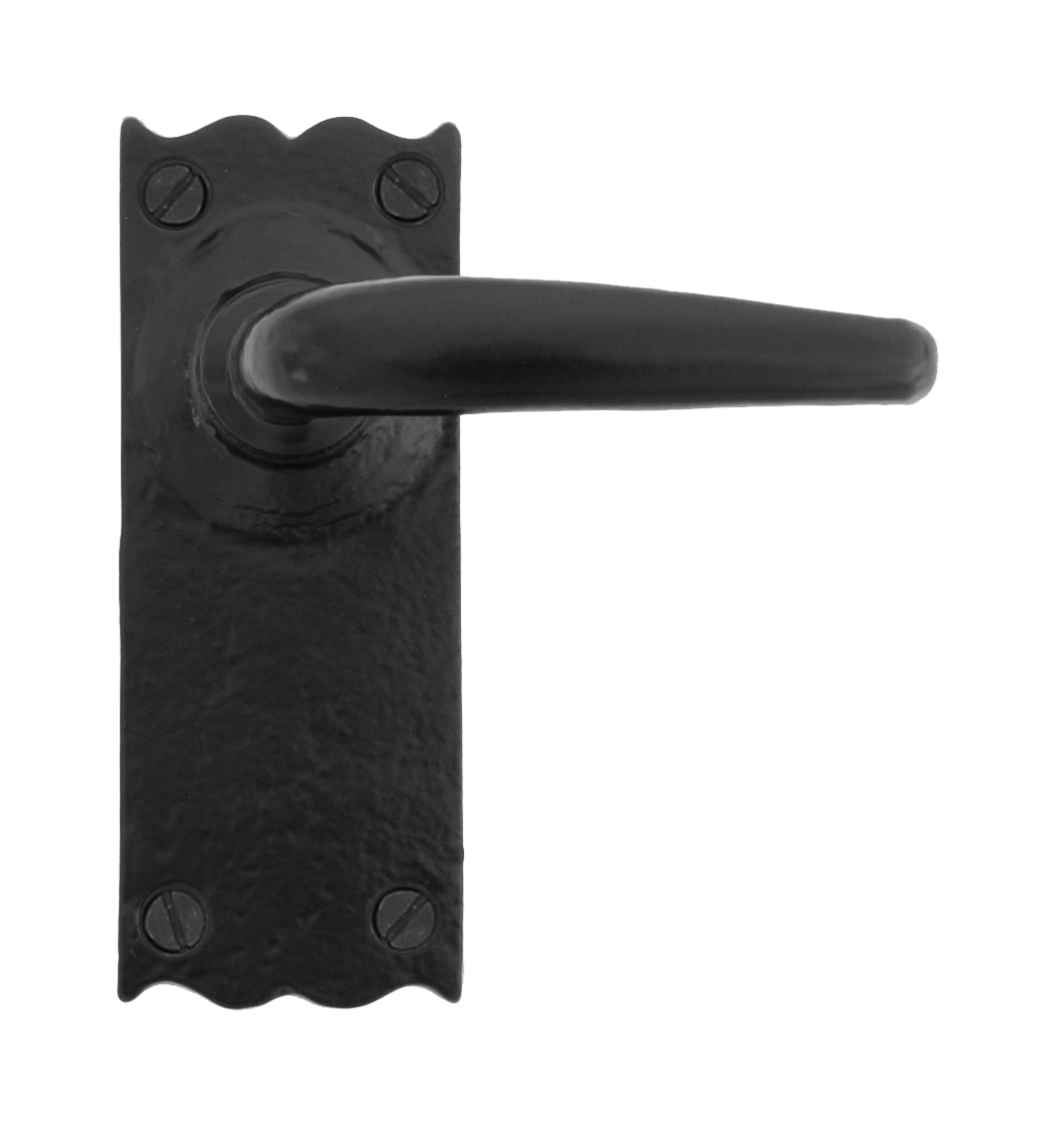 Oak Latch Lever Set Black Locks Doors and Windows