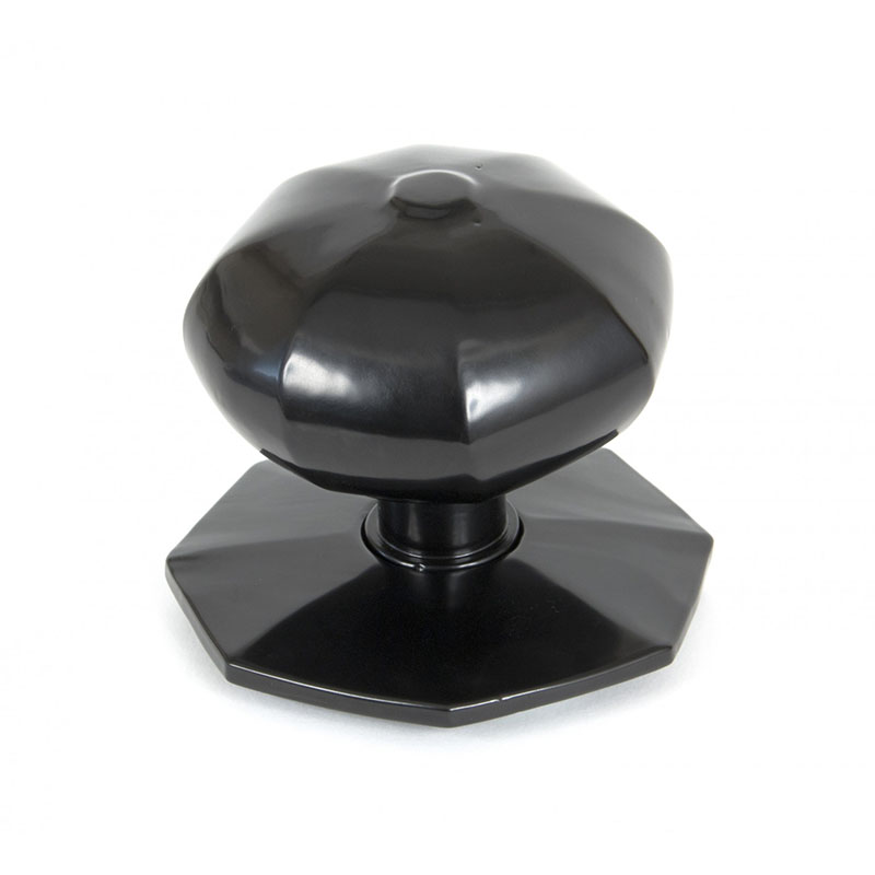 Octagonal Centre Door Knob - External Black