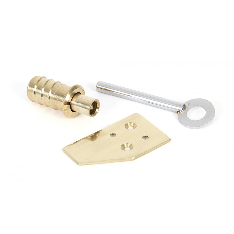 Key Flush Sash Stop Polished Brass