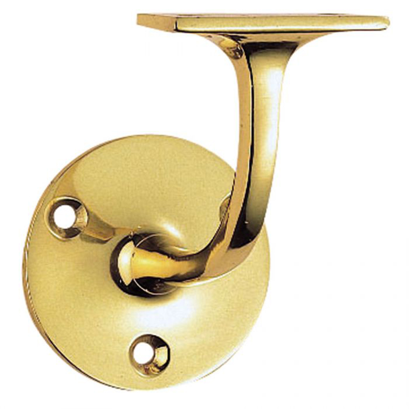 Light Weight Hand Rail Bracket 73mm Polished Brass