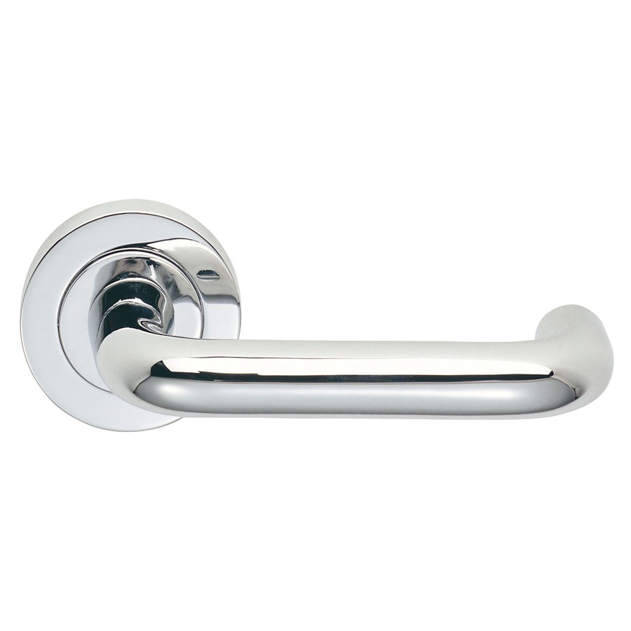 Studio H Lever on Round Rose Polished Brass