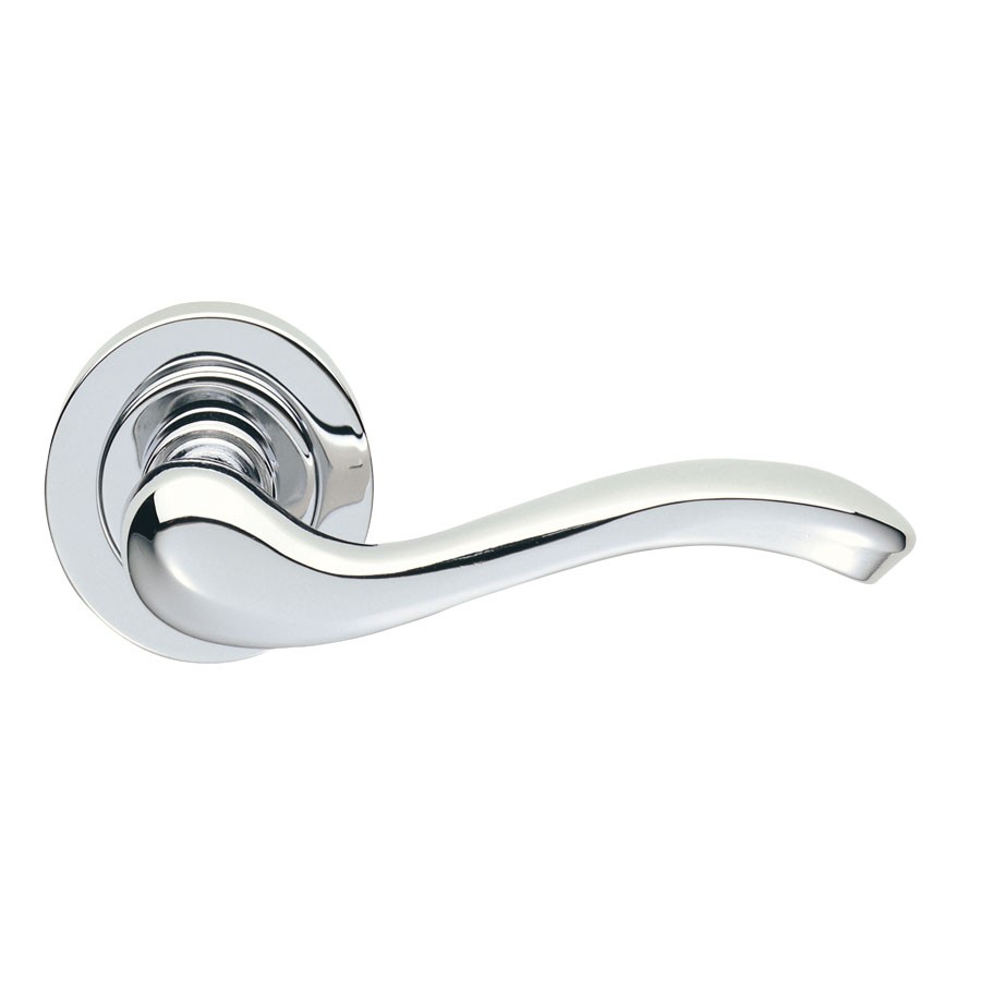 Apollo Lever on Round Rose Polished Brass