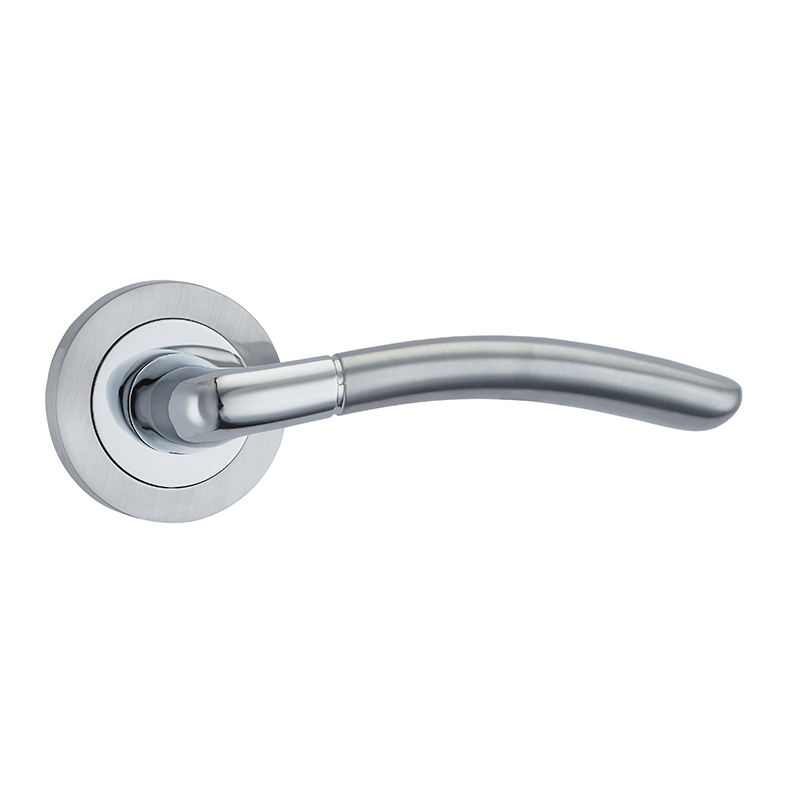 Amalfi Lever on Rose - Satin/Polished Chrome