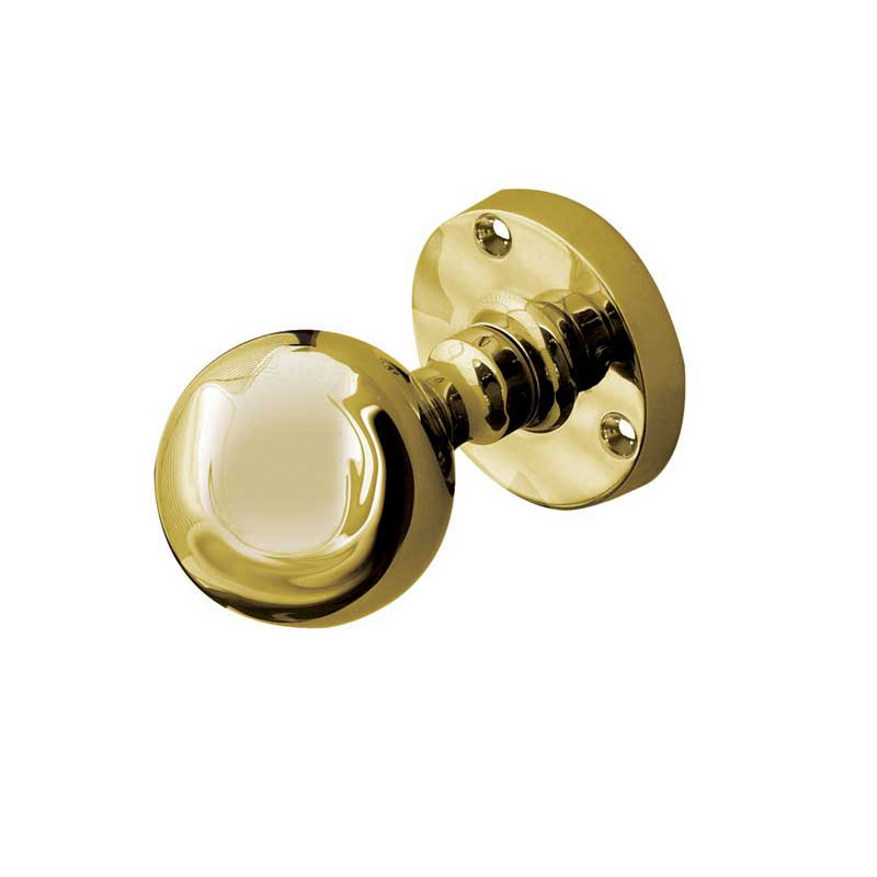 Ball Shape Mortice Knob - 48mm Dia Polished Brass
