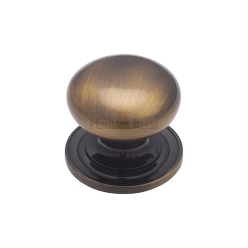 Round Cabinet Knob - 25mm Antique Brass