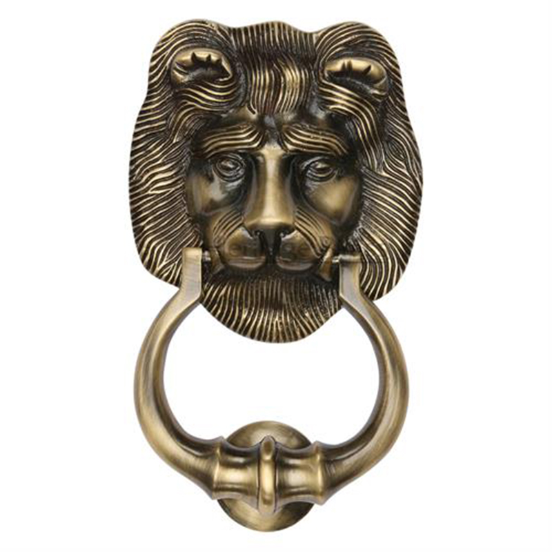 Lion Door Knocker Antique Brass