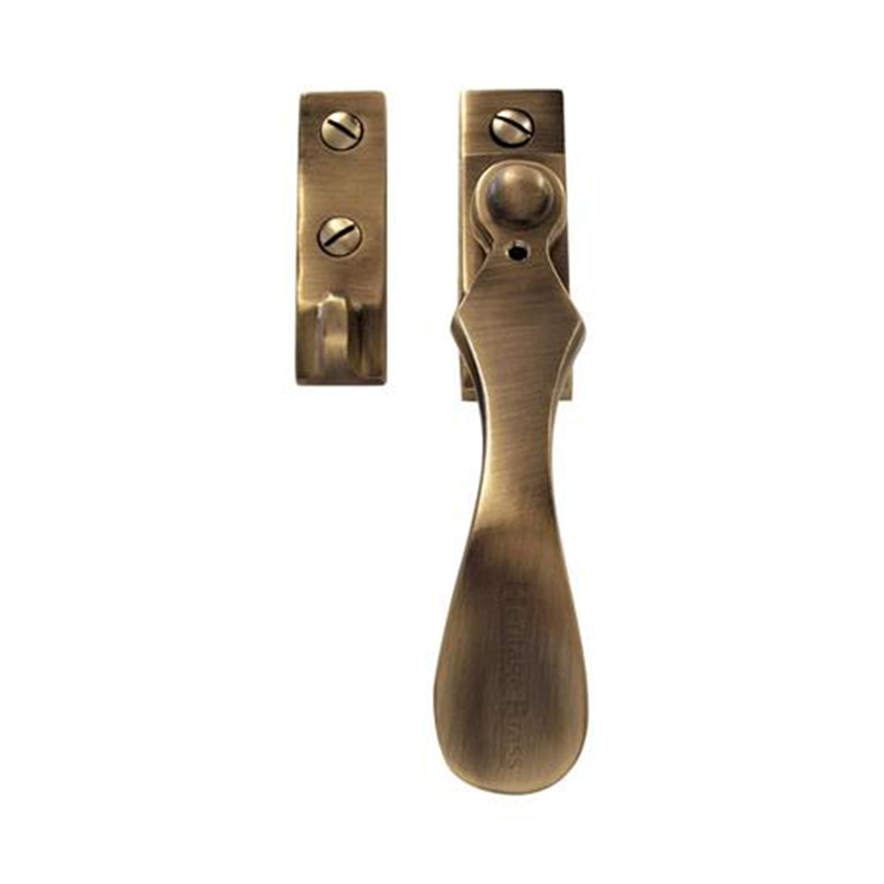 Wedge Window Fastener - Weather Stripped Antique Brass