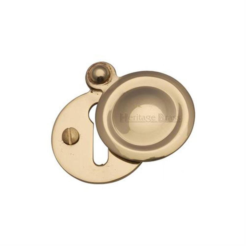 Round Covered Keyhole Escutcheon Antique Brass - Locks Doors and Windows