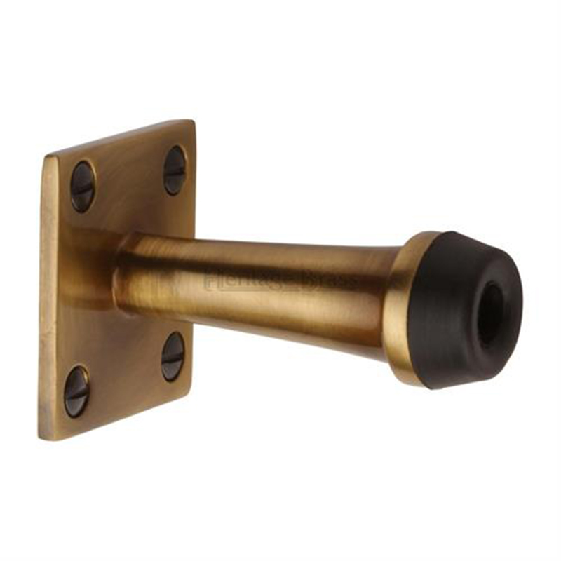 Wall Mounted Door Stop - 64mm Antique Brass