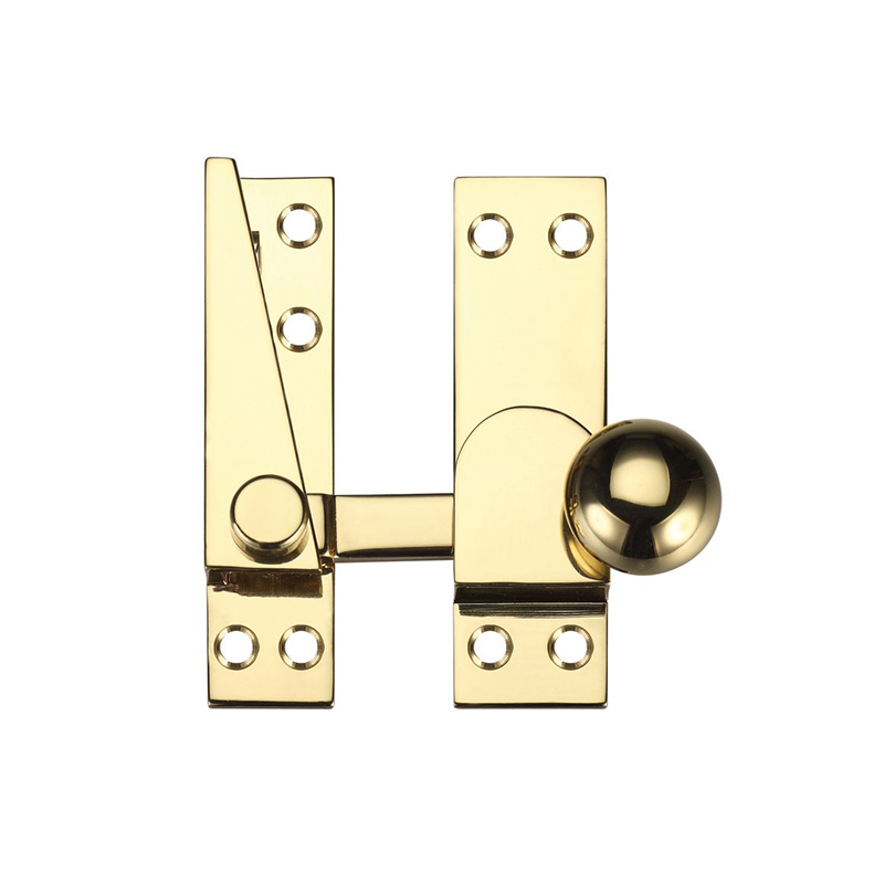 FB37 Heavy Duty Quadrant Arm Sash Fastener - Polished Brass