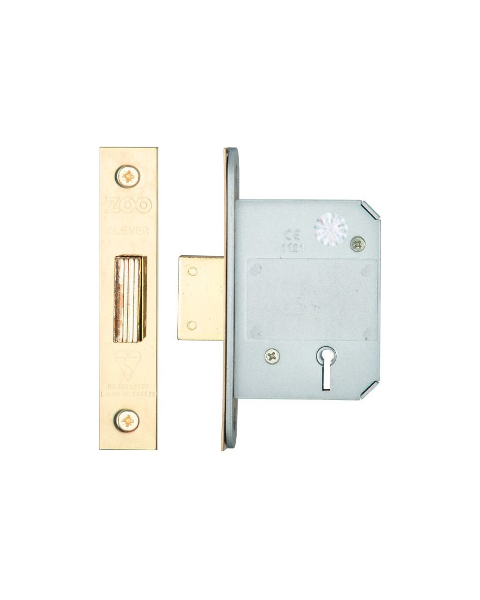 Zoo 5L British Standard Deadlock - 67mm Backset Stainless Brass