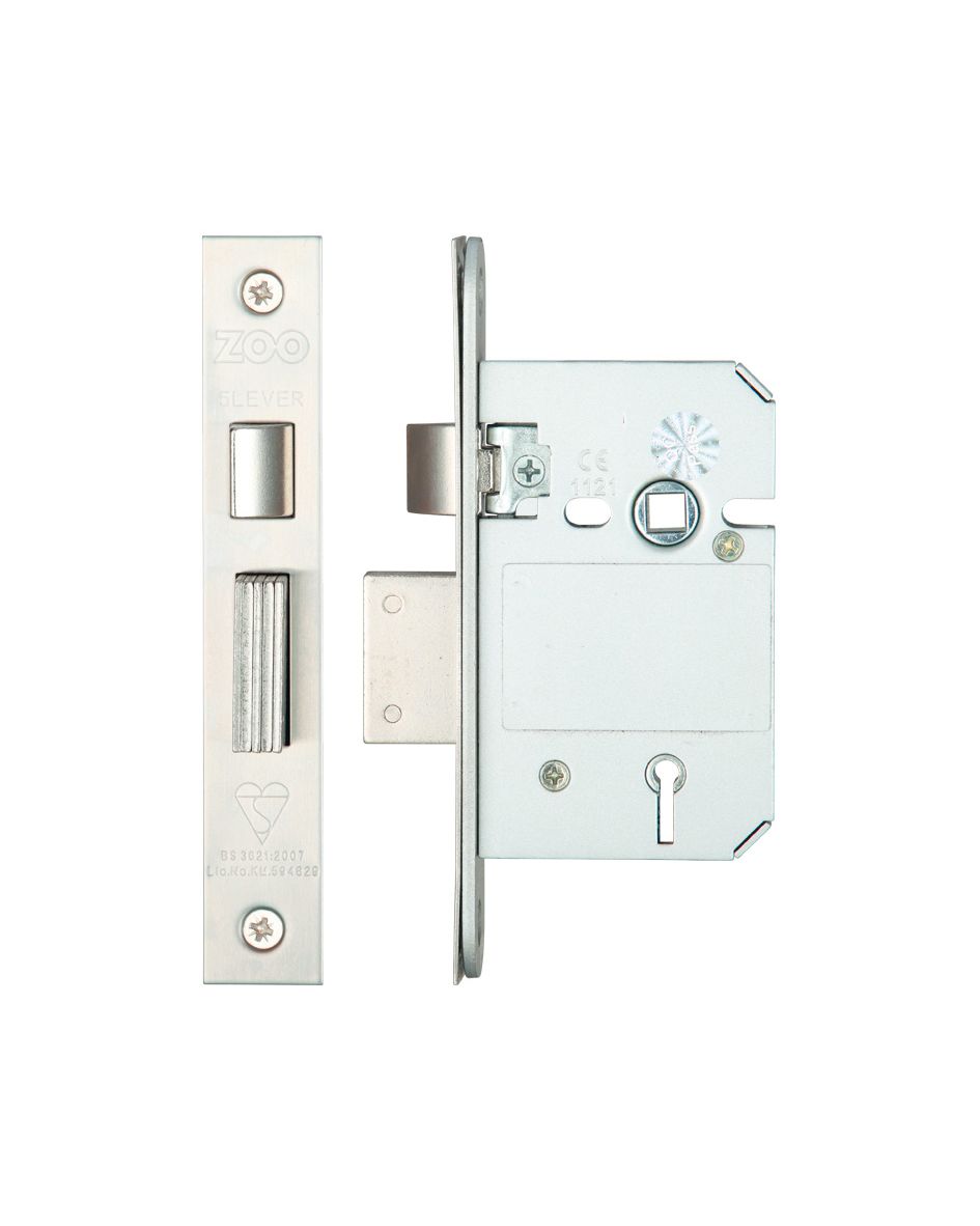 5L British Standard Sashlock - 67mm Backset Stainless Brass