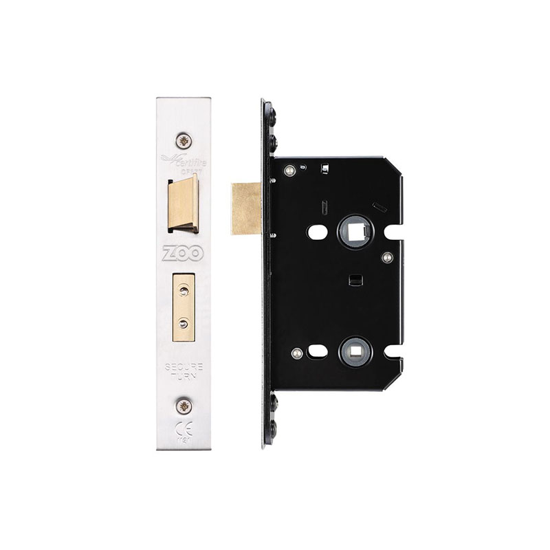Bathroom Lock with Forend & Strike Stainless Brass