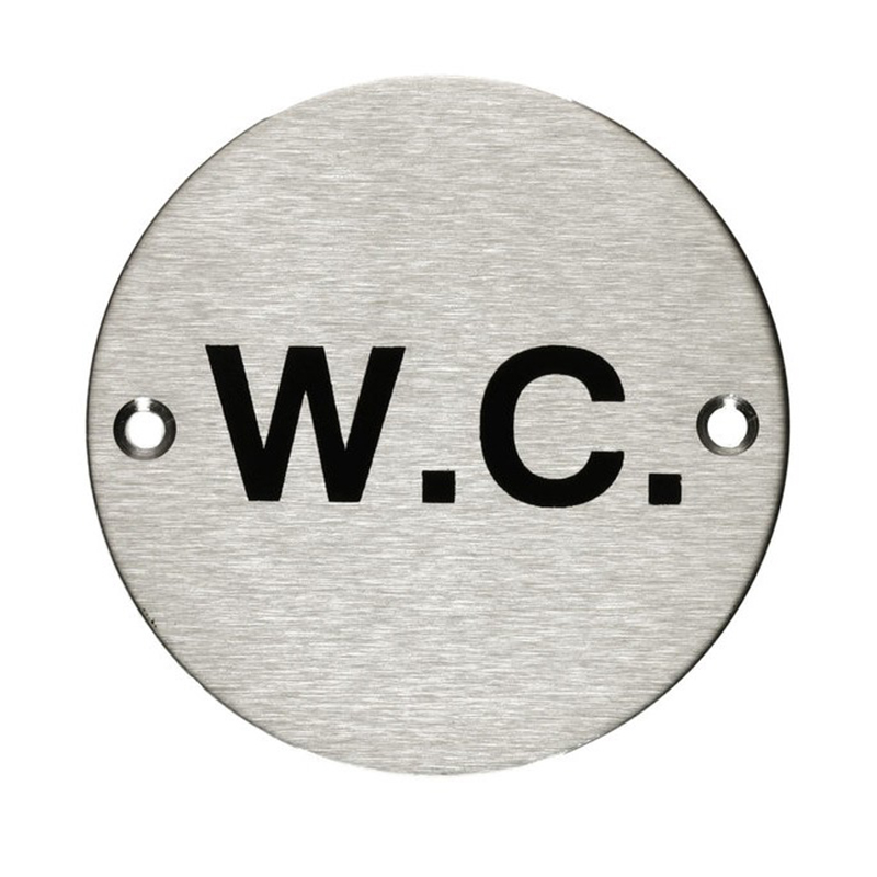 'WC' Toilet Sign Satin Anodised Aluminium