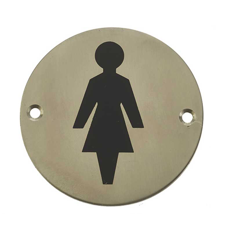 Female Symbol Sign Satin Stainless Steel