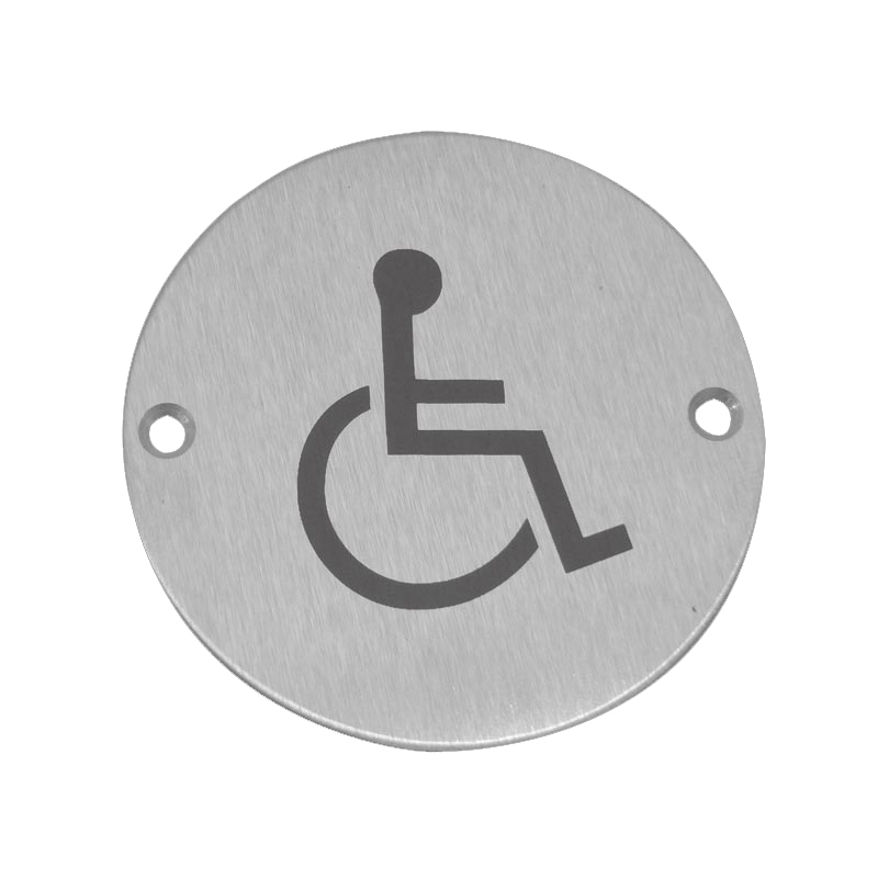 Disabled Symbol Sign Satin Stainless Steel