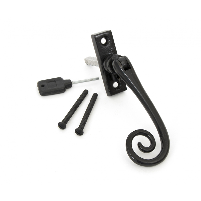 Slim Monkey Tail Espagnolette Handle - Right Hand Black