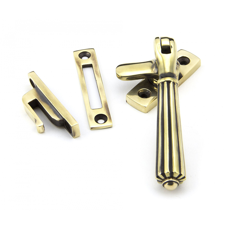 Hinton Fastener Handle - Locking Aged Brass