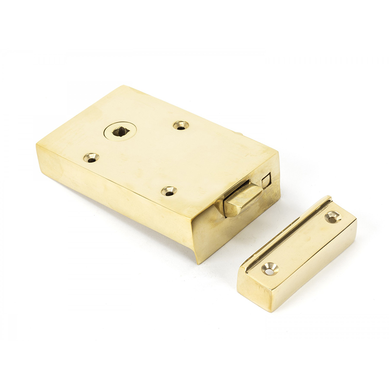 Bathroom Rim Latch - Left Hand Polished Brass