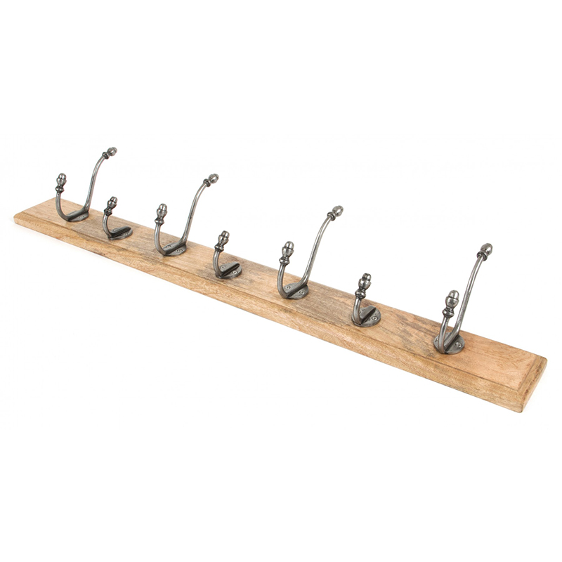 Country Hat & Coat Hook Rack Natural Smooth & Timber