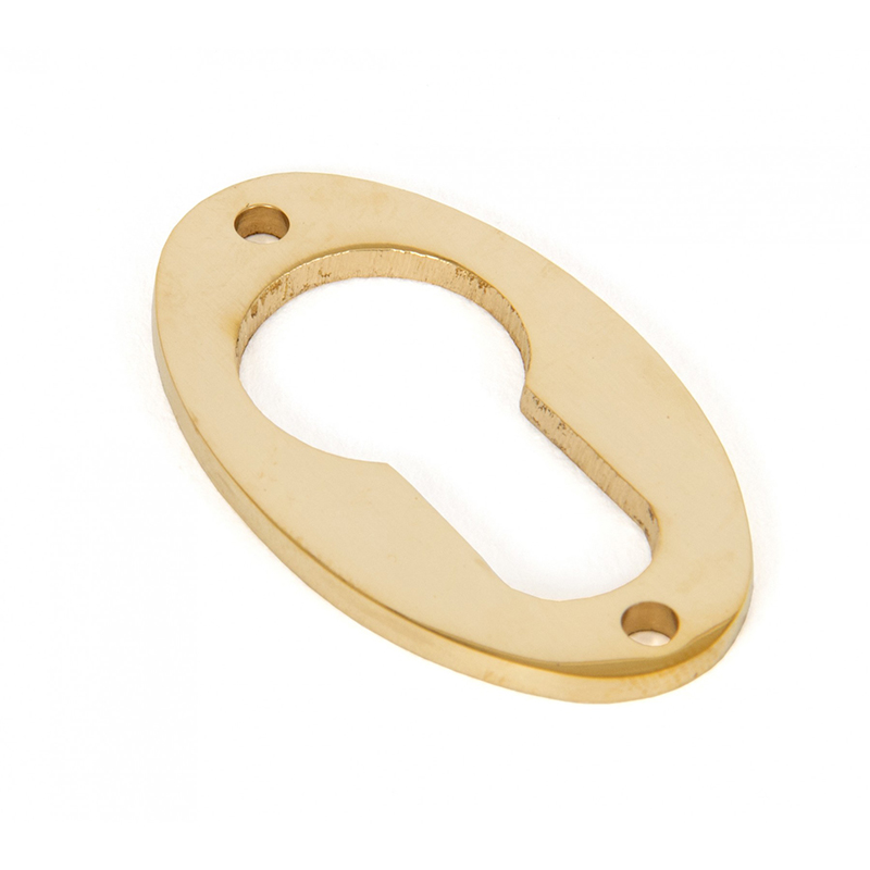 Period Oval Euro Profile Escutcheon Polished Brass