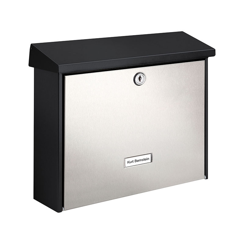 London Letter Box - Black with Silver Front