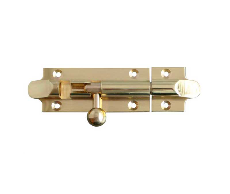 Bell Shaped Bolt - Straight - 75mm - Polished Brass