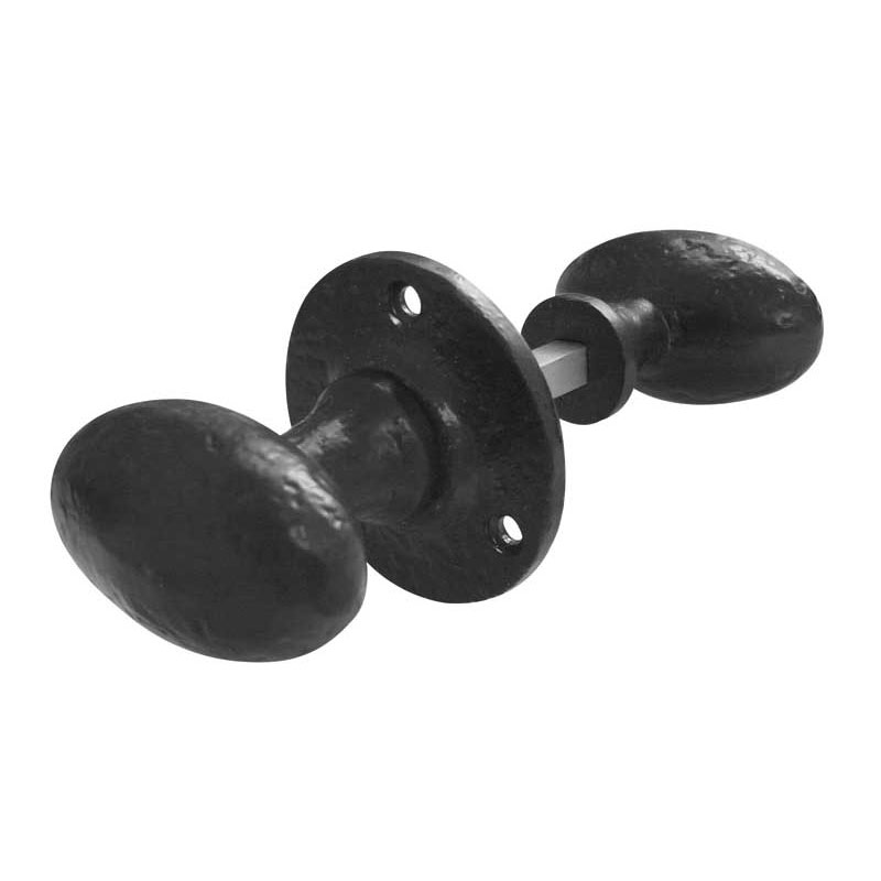 Oval Rim Knob - 68mm Dia Black