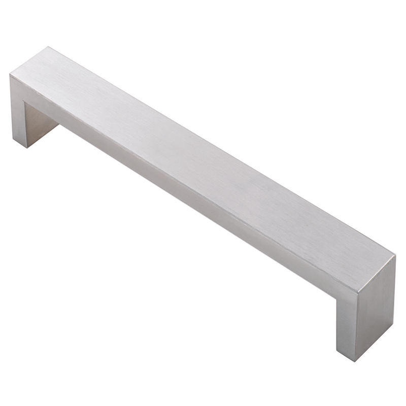 Rectangular Section D Handle - 128mm Centres Satin Stainless