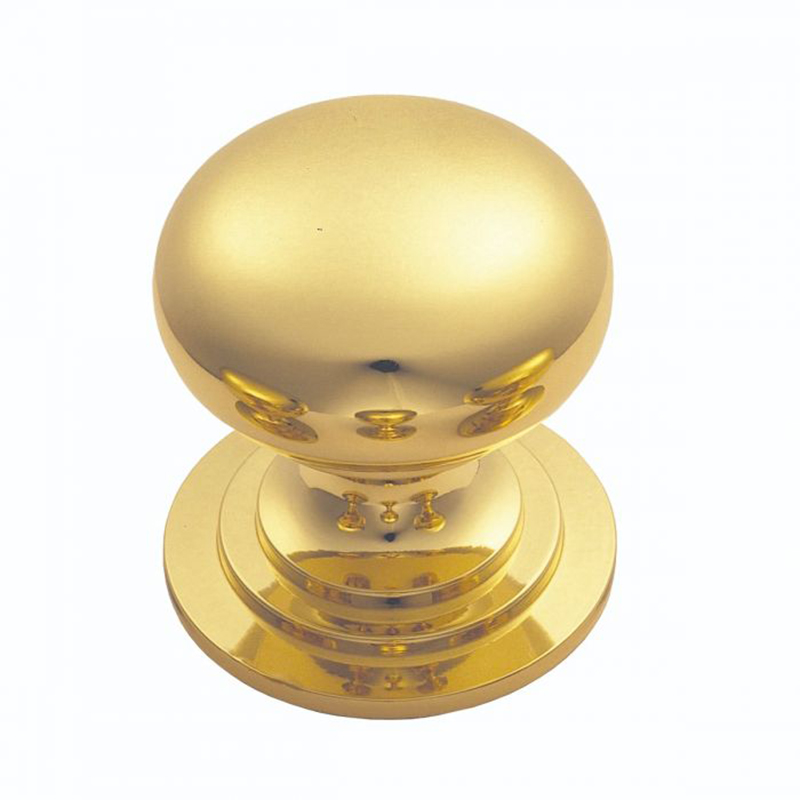 Victorian Cupboard Knob - 25mm Dia Polished Brass