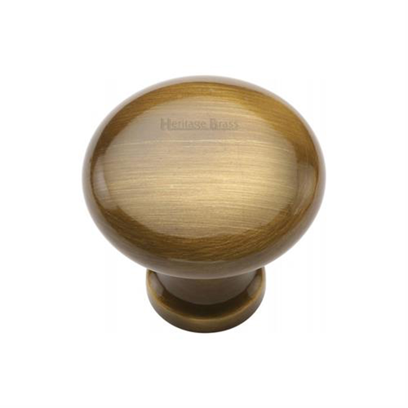 Mushroom Cabinet Knob - 32mm Antique Brass