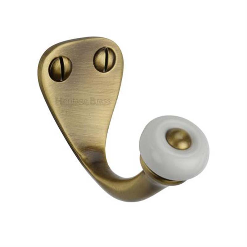 Roller Tip Robe Hook Antique Brass